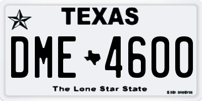TX license plate DME4600