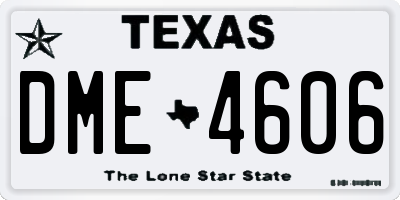 TX license plate DME4606
