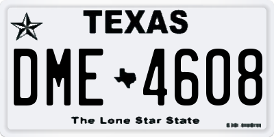 TX license plate DME4608