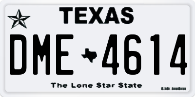 TX license plate DME4614
