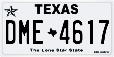 TX license plate DME4617