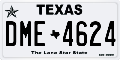 TX license plate DME4624
