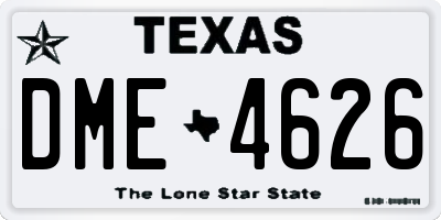 TX license plate DME4626