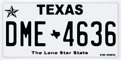 TX license plate DME4636