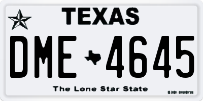 TX license plate DME4645