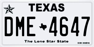 TX license plate DME4647