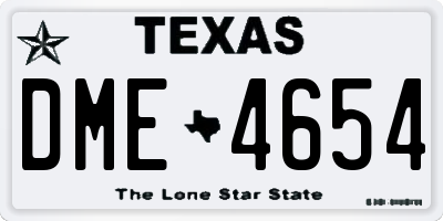TX license plate DME4654