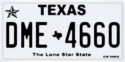 TX license plate DME4660