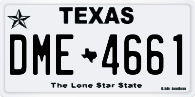TX license plate DME4661