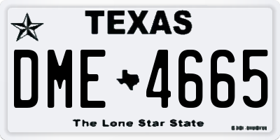 TX license plate DME4665