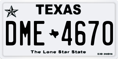 TX license plate DME4670