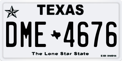 TX license plate DME4676
