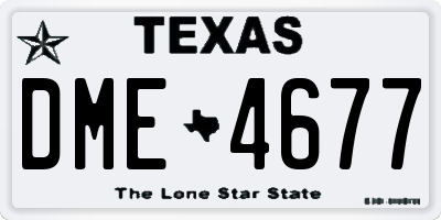 TX license plate DME4677
