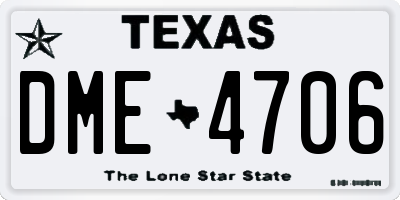 TX license plate DME4706