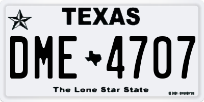 TX license plate DME4707