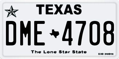 TX license plate DME4708