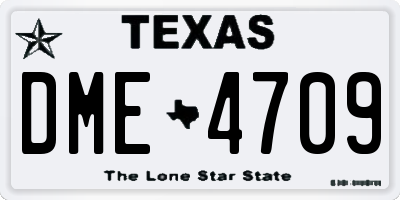 TX license plate DME4709