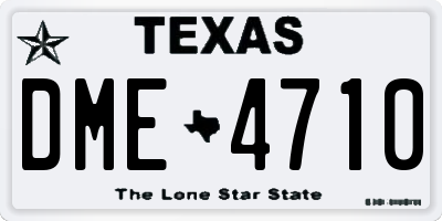 TX license plate DME4710