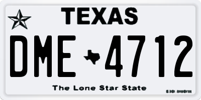 TX license plate DME4712