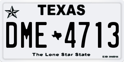 TX license plate DME4713