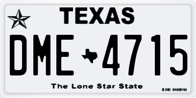 TX license plate DME4715