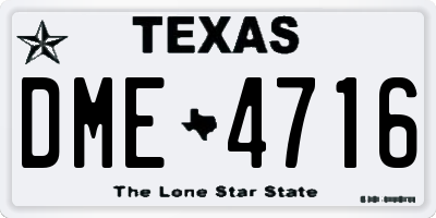 TX license plate DME4716