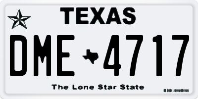TX license plate DME4717