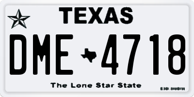 TX license plate DME4718