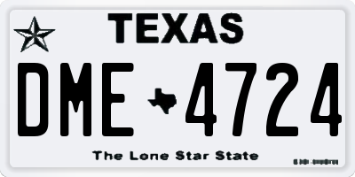 TX license plate DME4724