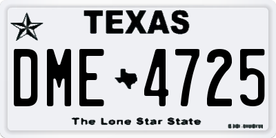 TX license plate DME4725