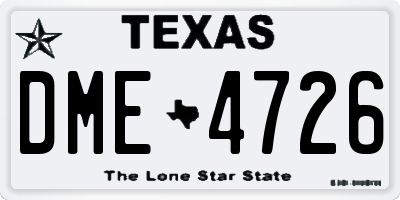 TX license plate DME4726