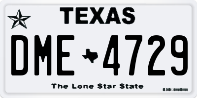 TX license plate DME4729