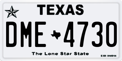 TX license plate DME4730