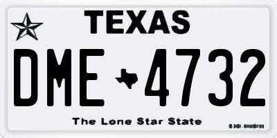 TX license plate DME4732