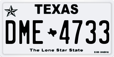 TX license plate DME4733
