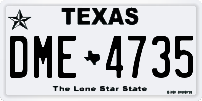 TX license plate DME4735
