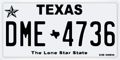 TX license plate DME4736