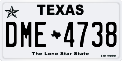 TX license plate DME4738