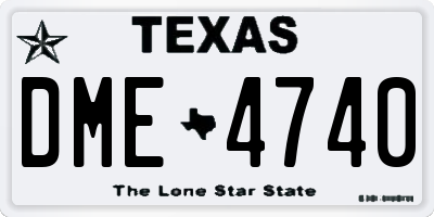 TX license plate DME4740
