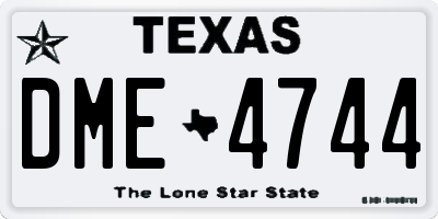 TX license plate DME4744