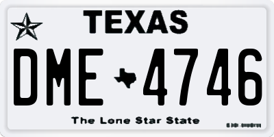 TX license plate DME4746
