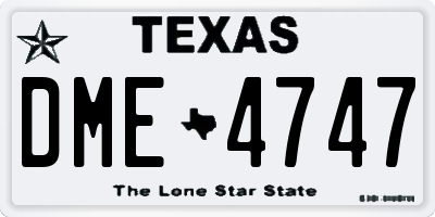 TX license plate DME4747