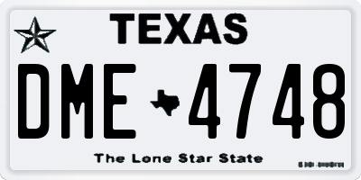 TX license plate DME4748