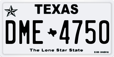 TX license plate DME4750