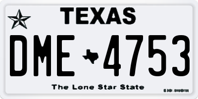 TX license plate DME4753