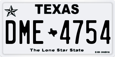 TX license plate DME4754