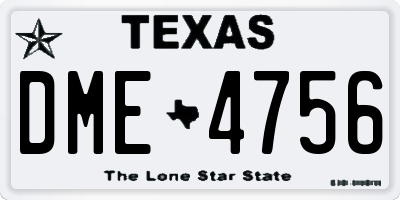 TX license plate DME4756