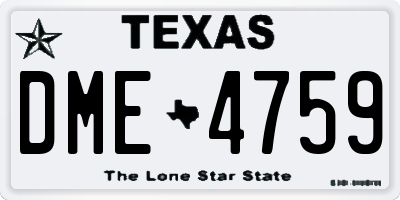 TX license plate DME4759