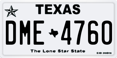 TX license plate DME4760