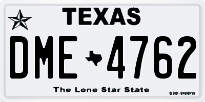 TX license plate DME4762